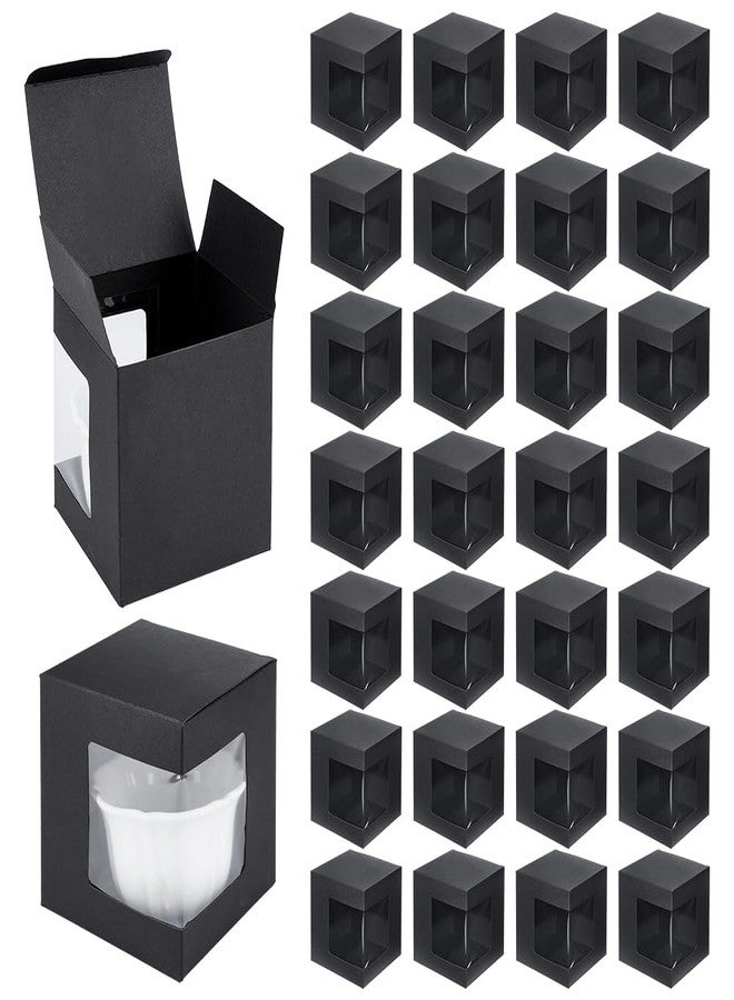 بينيكريت علب هدايا BENECREAT مكونة من 36 قطعة، علب أكواب قهوة سوداء، علب تغليف أكواب نبيذ شفافة، علب هدايا فارغة سعة 11 أونصة و12 أونصة و15 أونصة. - Image 1